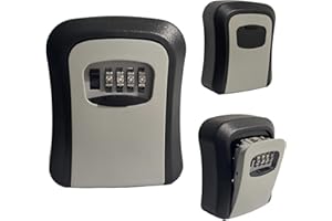 COMFYNEX Key Safe Box – Wall Mounted Key Box, 4 Digit Combination Key lock box, Indoor Outdoor Spare Key Storage, Waterproof Loxbox