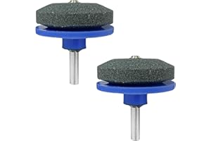 JTMKYO 2 Pack Lawn Mower Blade Sharpener - Blue Sharpening Tool, Garden Tool Sharpener for Multiple Shear Blades, For Stihl Lawn Mowers, Lawn Mower Blade Sharpener with Lawn Mower Edge Attachment Device