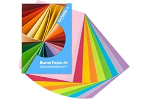 100x Papier bunt - 140 g/m² - Bastelpapier & Buntpapier - für Drucker & Basteln - Tonpapier & Tonkarton