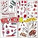 Produktbild Realistisches temporäres Horror-/Halloween-Klebetattoo, Motiv blutige Narben/Wunden/Verletzungen, wasserdicht, 8 Stück