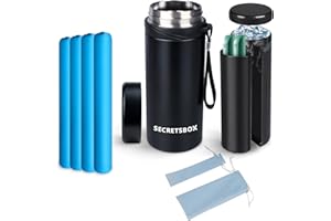 SECRETSBOX Insulin Cooler Travel Case Big Diabetiker Medizin Travel Cooler Insulin Pens Cooler TSA genehmigt Carry Case mit einstellbarer EisbeutelPortable Medication Storage Cooler Schwarz