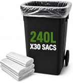 Sacs poubelles en polyéthylène pur blancs 50 l par 50