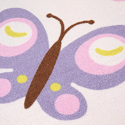 Infantastic Kinderteppich Schmetterling in Größe 80/150 cm/120/170 cm/160/230 cm/200/290 cm in bunten Farben aus widerstandfähigem Polyester mit 7 mm Höhe - 6