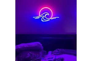 HFHUNGKEONG Dimmbares Neon Sonnenuntergang Sonnenaufgang Schild für Wanddekoration LED Neon Anime Leuchtwellen Schilder dekorative Neon Nachtlampe für Apartment, Bar, Hotel, Anime Neon Geschenke für Teenager
