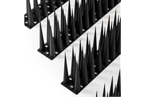 OFFO Bird Spikes High for Anti Pigeons Spikes to Keep Bird or Animals Away, Fence Spikes of Bird Deterrent Covers 1.2m, Height 10cm,Black