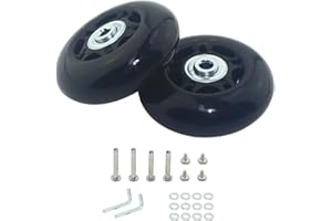 GIVIHGETI Pack of 2 Suitcase Wheels Replacement Wheels 68 x 24 mm Universal Luggage Wheel Replacement, Rubber Luggage Suitcase Wheel Suitcase, Rubber Replacement Wheels for Luggage Suitcase Trolleys