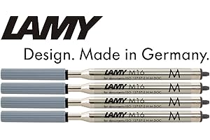 Lamy M16 - Recambio para bolígrafo Lamy Ball (4 unidades, tamaño M), color negro