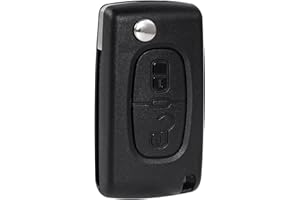 PAYFULLY 2 Pulsanti Guscio Chiave Compatibile CE0536 Chiave Pieghevole per Peugeot 207 307 308 407 408 3008 5008 Citroen C2 C3 C4 C5 C6 C8 (2 Pulsanti, CE0536)