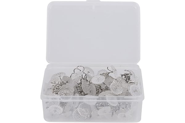 Twiste Pins 100 St Spiralnålar Rostfritt Stål med Transparent ABS Klart Huvud AntiSkid Klädsel Fix