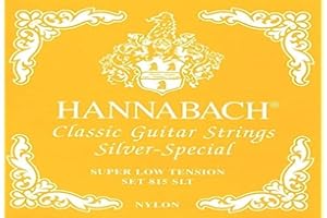 Struny Hannabach do gitary klasycznej Seire 815 Super Low Tension Silver Special (wysokiej jakości, uniwersalne struny, struny do gitary klasycznej, Made in Germany)