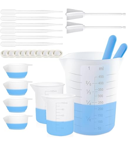 Tasses Doseuses Silicone 120ml 250ml 500ml SHEGZHUC Lot De 31 Résine Époxy Verre Doseur Cuisine 4 | FindTheDeal Set Doseur Cuisine Résine époxy Nid D' abeille
