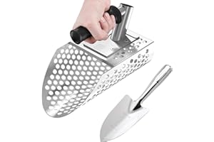 TRVL FIELDER Sand Scoop for Beach Metal Detecting, Heavy Duty Metal Detector Beach Finds Tool, Stainless Steel Digging Shovel