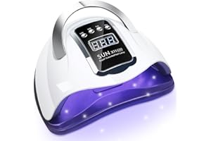 LKE UV Nail Lamp, 220W LED UV Lamps for Gel Nails Professional Faster UV Nail Dryer with 4 Timers Touch Screen Automatic Sensor Portable Handle Nail Art Light Tools for Curing Gel Nail Polish