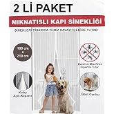 Aksu Beyaz Mıknatıslı Kapı Sinekliği 105x210Cm (2'Lİ PAKET)