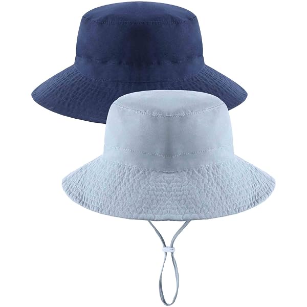 Lot De 2 Chapeaux De Soleil Enfants Réglables – Large Bord, Coton Respirant, Protection UV Pour Garçons Et Filles 3-8 Ans