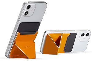 MOFT X Support autocollant réutilisable 4 en 1 pour téléphone portable, porte-cartes, angle de vision réglable, magnétique, design fin avec poignée de prise en main (jaune)