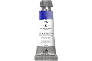 MAIMERI BLU 12 ml, Hochwertige Aquarellfarben, Farbton Ultramarin dunkel