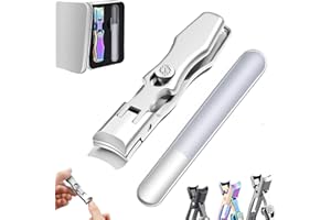 Argumub Luxgrip German Toe Nail Clippers for Thick Nails, Lux Grip German Nail Clippers Ultra Wide Jaw Toenail Clippers Heavy Duty Nail Cutter (Sliver)