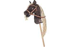 HKM Hobby Horse -Mini- Steckenpferd aus weichem Plüsch - Dunkelbraun