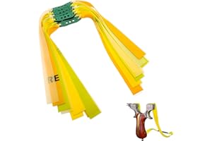 LIUYIDM 8 Pièces Lance Pierre,Elastique Lance Pierre Adulte Puissant Chasse Accessoires,Fronde de Chasse Puissante,Élastiques de Lancement Réglables et Durables (Vert et jaune)