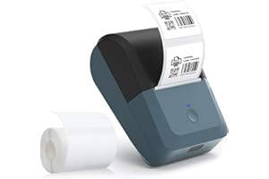 Bisofice Drukarka etykiet samoprzylepnych Y50, etykieciarka termiczna Bluetooth, przenośna drukarka kodów kreskowych, rozmiar druku 15-50 mm, kompatybilna z iOS i Androidem do biura, domu, sklepu