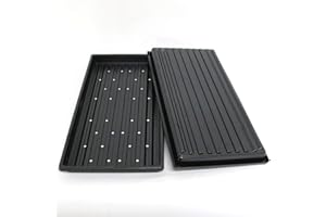 SCONOSCIUTO Confezione da 10 vassoi per microgreens di alta qualità, 25,4 x 50,8 cm, 5 con fori, 5 senza