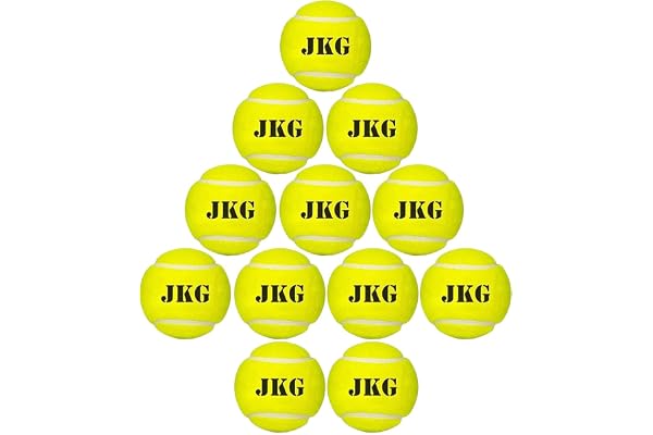 JKG SPORTS Tennis Balls for Cricket - High-Visibility Practice & Match Balls Soft, Lightweight, Long-Lasting Tennis Ball for All Surfaces (90g Each) (12)