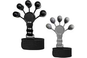 BAYUYI Finger Strengthener, 2 pezzi Esercitatore per Le Dita, Regolabile Finger Exerciser, 6 Resistant Level Finger Exerciser, per Allenamento della Forza, Rock Climbing, Allevia il dolore per l'artrite.