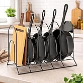 USVIOR Pan & Pot Organizer Rack for Kitchen| Pan Rack for Lids, Kadai & Cookware Storage Utensils Stand Space-Saving Cabinet 