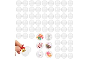 Coco Berming 100 Stück Kleine Plastikkugeln zum Befüllen, Befüllbare Acrylkugeln 28mm, Runde Kunststoffkapseln, Durchsichtige Bastelkugeln für Automaten, Party, DIY, Weihnachten (Transparent)