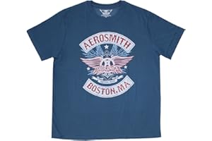 Aerosmith Boston Pride Official Music Licensed Blue Denim T-Shirt