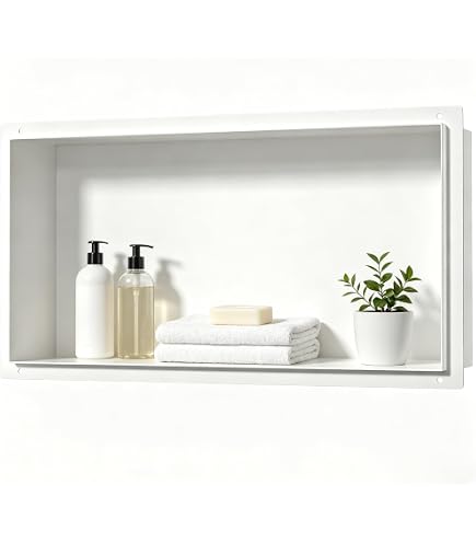 IKITRAEE Niche de Douche prête pour Le carrelage, étagère de Rangement en Acier Inoxydable, Niche Murale de Douche nécessaire, Niche encastrée pour Le Rangement, étagère de Salle de Bain en Acier