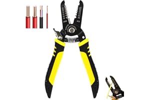 SRUMVOAT Wire Stripper, 10-22 Awg Multi Gauge Wire Strippers, 7" Precise Wire Strippers Electrical, No Damage to Core, with Safety Lock, 2 in 1 Cable Stripper for Cutting and Stripping Most Domestic Wiring