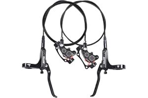 ThinkTop Bike 4 Piston Hydraulic Disc Brake, CNC Machining MTB Bicycle Oil Pressure 4 Piston Driving Brake Caliper, Left (Front) 800/Right (Rear) 1400mm