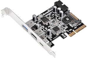 SILVERSTONE TECHNOLOGY Silverstone SST-ECU05 - SuperSpeed External USB 3.1 Tipo C, 2X USB 3.0 Tipo A, 1x USB 3.0 Interno Tarjeta PCI-E Express Gen 2.0 2X, 10 Gbps, acepta Perfil bajo