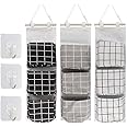 Aipaide 3 PCS Wall Hanging Storage Bag Door Wall Organizer Hanging Bag with 3 Pockets, wall hanging storage bag organizer for Bathroom Bedroom Kitchen 3 Colors