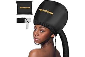 TEPENAR Haartrockenhaube Aufsatz – Große Verbesserte Haube für Föhn Verstellbare, Weiche Trockenhaube, Einfach zu Benutzen für Naturlocken, Texturiertes Haar, Schnelles Styling & Trocknen(Schwarz)