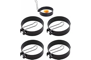 4 st äggring i rostfritt stål, non-stick rund form äggring, omelettform med handtag, gäller för omelett, äggrullar, pannkakor
