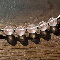 Silber-Reif mit facettiertem Rosenquarz und 925 Sterling Silber / alle Längen / weicher biegsamer Halsreif / Federring- oder Magnet-Verschluß