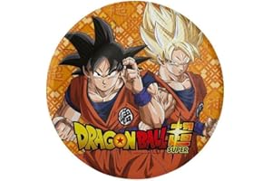 CONVER PARTY, PLATOS 18 CM DRAGON BALL, Platos Desechables para Fiesta de Cumpleaños Infantil, Artículos de Decoración para Fiestas Temáticas