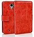 Produktbild Samsung Galaxy S4 hülle, Roreikes Kuh Leder Holster hülle Bookstyle Handyhülle Premium Leder Tasche Flip Case Brieftasche Etui Handy Schutz Hülle für Samsung Galaxy S4