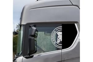 DualColorStampe Autocollants compatibles avec Scania Daf Iveco Man Camion accessoires camion autocollants camion fenêtre WARRIOR COD.0302 (Argent 90)