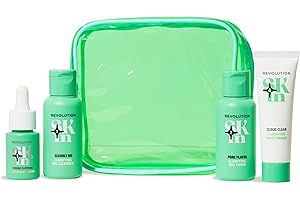 REVOLUTION SKINCARE LONDON Revolution SKIN Clearly Clarify zestaw startowy do pielęgnacji skóry z zanieczyszczoną skórą, zawierający środek czyszczący, toner, serum i krem, wegański i nieokrutny na zwierzętach, 4 produkty