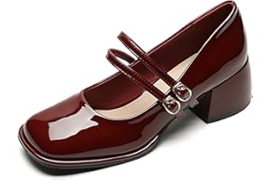 CAFETU Mary Janes – Chaussures Habillées Confortables À Talons Bas Et Épais pour Femmes, Escarpins À Bout Carré Et À Bout Fermé, Mocassins pour Femmes