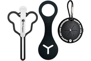 Duuclume 3 Pcs Hund Poop Bag Halter, Abfall Tasche Halter mit Karabiner-Clip, Hände frei Poop Bag Carrier für Leine, Kaninchen Müllsack Halter für Walking Running Bicycle Accessory(Schwarz)