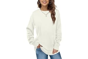EUHOM Damen Sweatshirt Pullover Basic Langarmshirt Oversize Rundhals Langarm Pulli Herbst Winter Casual Oberteile Tops für Leggings