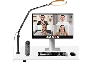 NEEWER Basis 18W 7" Tisch Ringlicht für Streaming Videokonferen Beleuchtung, 3000–6500K dimmbares Vollbild LED Kreislicht mit Gelenkarm und C Klemme für Telefon/Computer Zoom Anrufaufzeichnung, R18