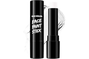 BADCOLOR White Face Body Paint Eye Black Stick for Adults Children Softball Football Baseball Sports , Non-Toxic Hypoallergenic for Halloween SFX Makeup Cosplay Skeleton Clown Costume Parties