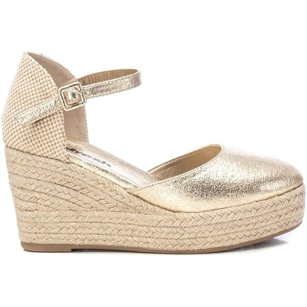 Cuñas Negras Verano Alpargatas La Valenciana Escote Hebilla Cobre