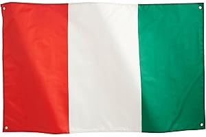 Runesol Italien Flagge 3x5, 91x152cm, Italia Banner, 4 Ösen, Messingöse in jeder Ecke, Euro Feiern, Italienisch, Sechs-Nationen-Rugby, Premium Fahnen, Festa della republicca, Olympische Spiele
